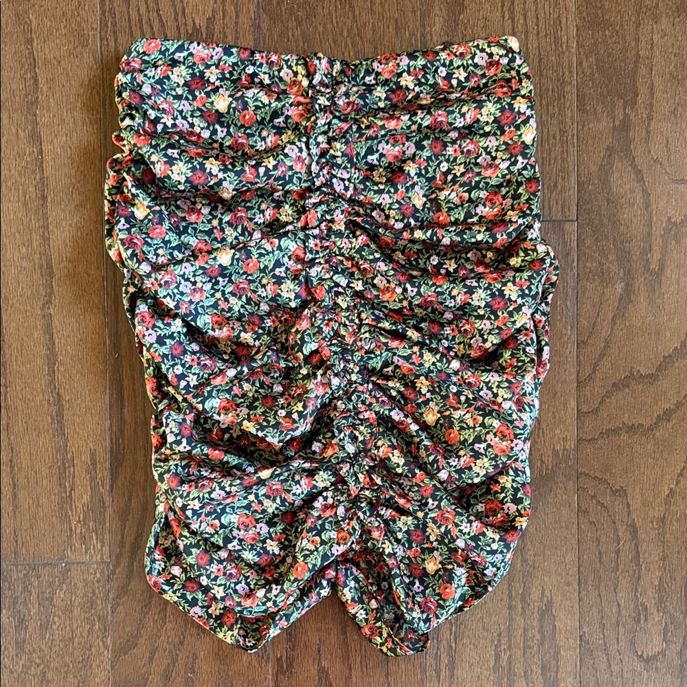 Zara Floral Ruched Draped Mini Skirt - Picture 10 of 10